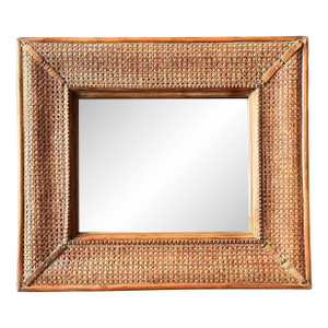 Vintage Cane Wrapped Frame Mirror