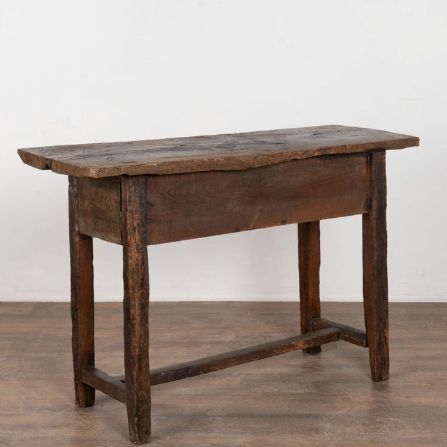 18th Century Rustic Portuguese Chestnut Console Table With Single Drawer For Sale - Image 18 of 18