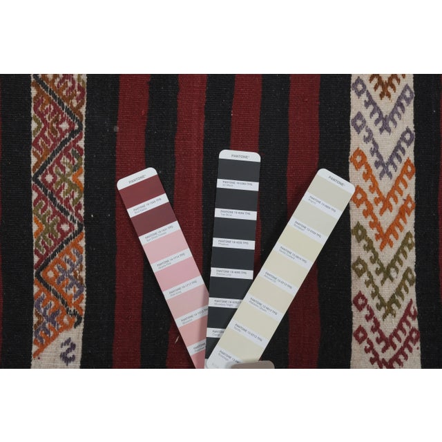 Striped Turkish Kilim Runner Rug For Sale - Image 12 of 12