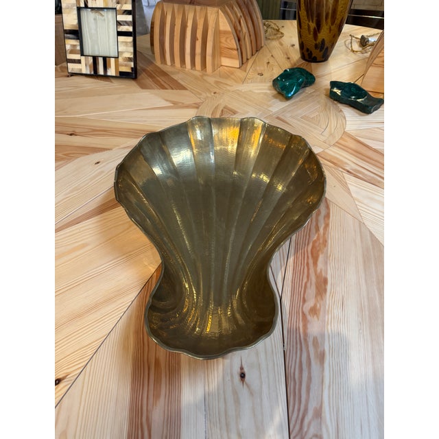Sculptural Shell-Form Brass Tray For Sale - Image 4 of 8