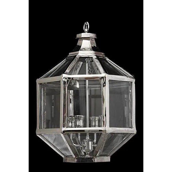 Hampton- Georgian style octagonal hall lantern, cast brass with fitted glass panels and four-light cluster.