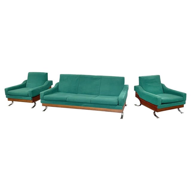 Metal Vintage Sofa Set by Saporiti, Italy, 1950s, Set of 3 For Sale - Image 7 of 7