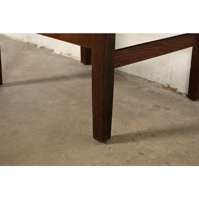 Gustav Stickley Antique Mission Oak Arts & Crafts Stool or Ottoman, Circa 1910 For Sale In South Bend - Image 6 of 10