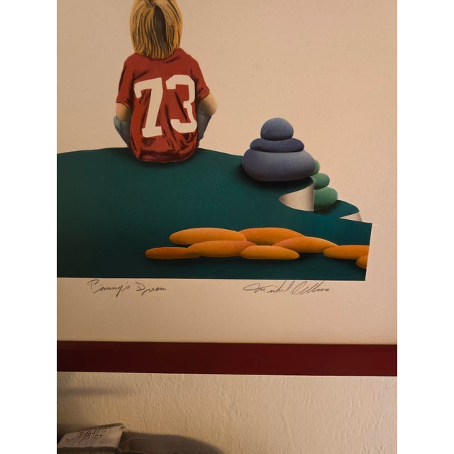 This 1977 original limited-edition lithograph by French-Canadian artist Michel Pellus is titled "Punny's Dream."...