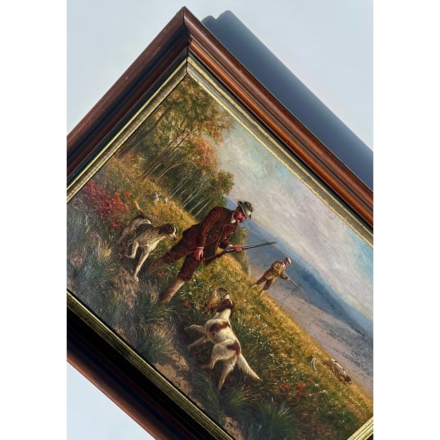 Wood Hunting Dog Landscape Scene, Original Oil Painting by a.b. Frost For Sale - Image 7 of 8