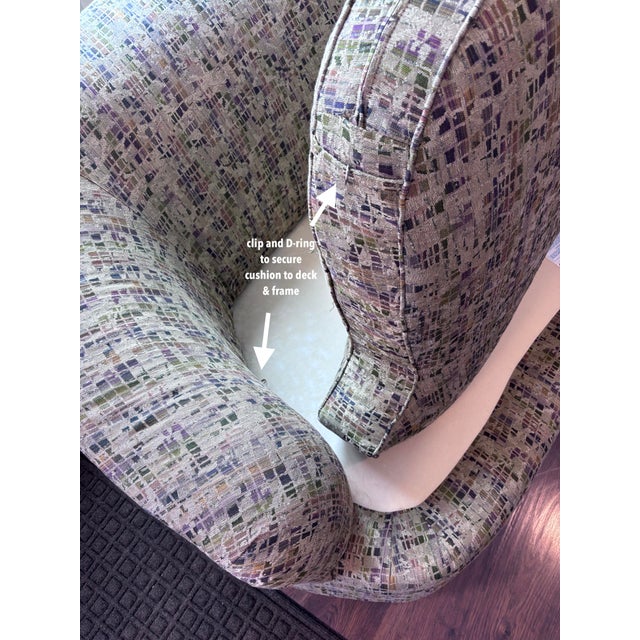 Green Sherrill Amoeba Shaped One Arm Sofa With Accent Pillows For Sale - Image 8 of 16