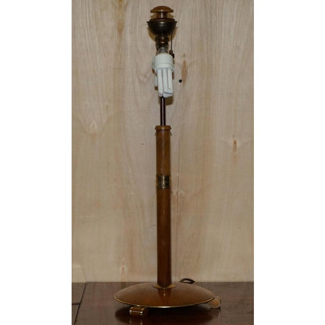 Large Mid-Century Swedish Modern Table Lamp in Brass & Teak, 1960s For Sale - Image 13 of 16