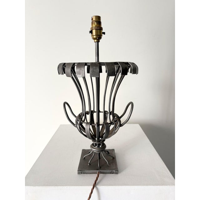 Vintage French Metalwork Urn Lamp, 1950s For Sale - Image 4 of 7