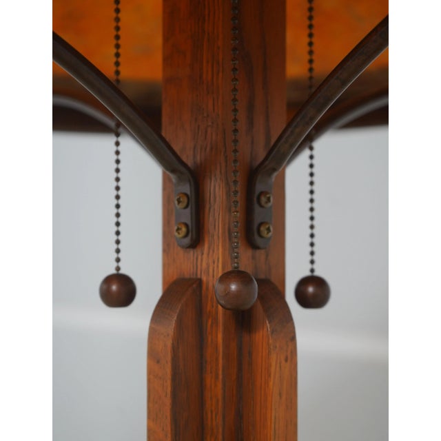 Wood Mission Oak Warren Hills Tall Floor Lamp W. Micah Shade For Sale - Image 7 of 11