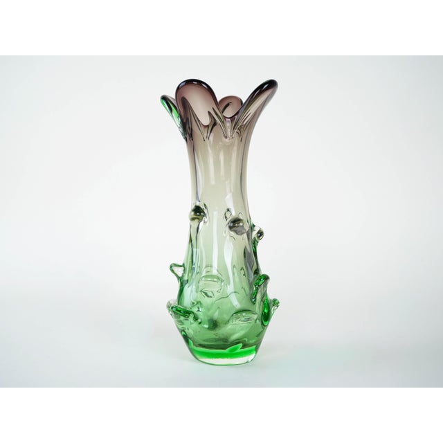 Italian Green Murano Glass Vase, 1960s For Sale - Image 9 of 13