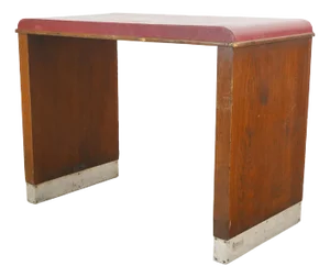 Art Deco Wood & Vinyl Console Table