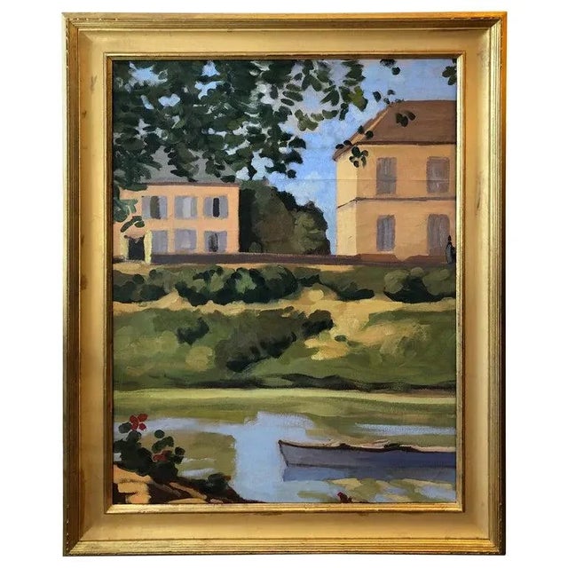 1950s Large Oil on Canvas "Homage to Monet's House at Giverny" Painting For Sale - Image 13 of 13