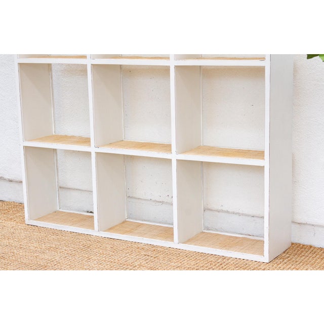 1960s 20th Century Distressed White Cubicle Bookcase For Sale - Image 5 of 13