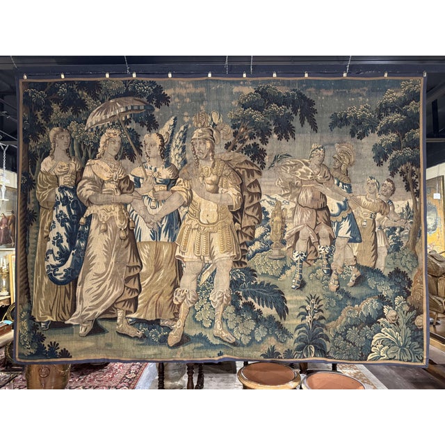 Monumental 18th Century Flemish Verdure Tapestry With Classical Scene For Sale In Dallas - Image 6 of 13