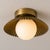 Solid Brass Fluted Flush Mount Ceiling Light With Opal Glass Globe For Sale - Image 6 of 8
