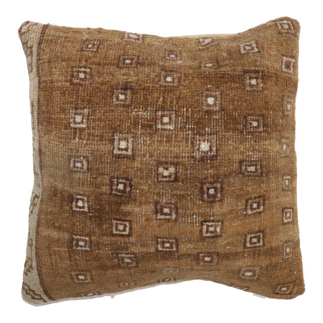 Large Mid 20th Century Brown Turkish Rug Pillow For Sale