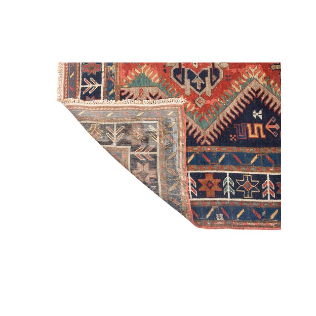 Decorative Antique Caucasian Wool Rug - 4`10" X 11`1" For Sale In Los Angeles - Image 6 of 6