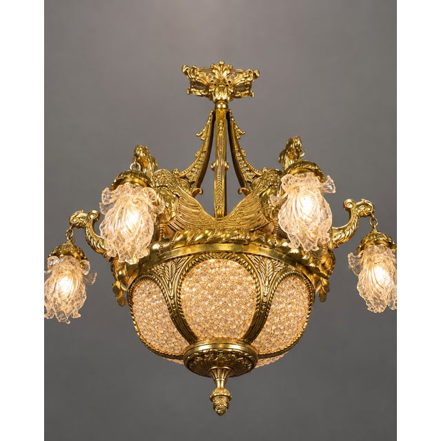1980s 1980 French Louis XVI Gold Bronze Chandelier - 16 Lights For Sale - Image 5 of 10