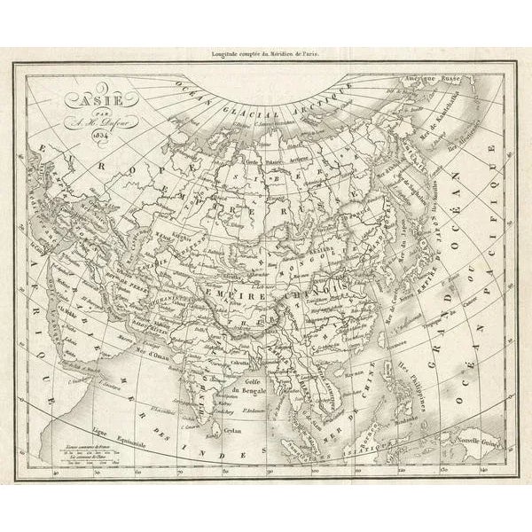 Antique Map of Asia by Dufour, 1834 For Sale - Image 4 of 5