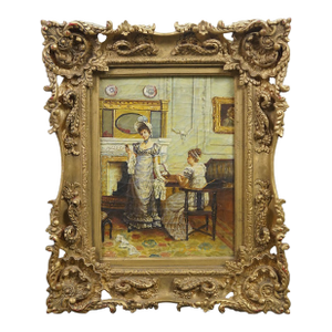 20th Century "The Keepsake" Regency Style Oil Painting After Charles Haigh Wood
