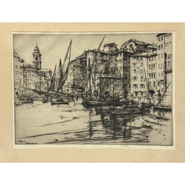 1930s Ernest David Roth Early 20th Century Etching Titled "Shipping - Camogli" For Sale - Image 5 of 12