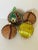 4 Vintage Christmas ornaments 5” balls embroidered and beaded.