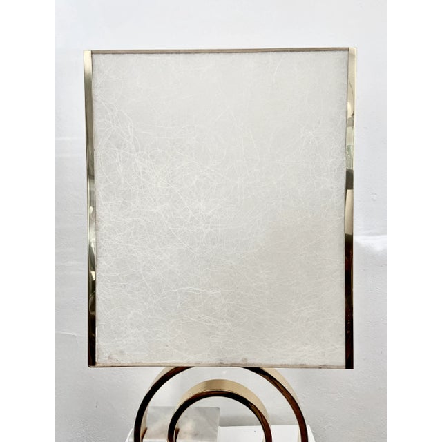 1970s Modernist Marble and Brass Table Lamp For Sale - Image 4 of 10