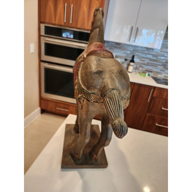 1940s Large Asian Wood Carved Tang Emperors Horse For Sale - Image 9 of 12