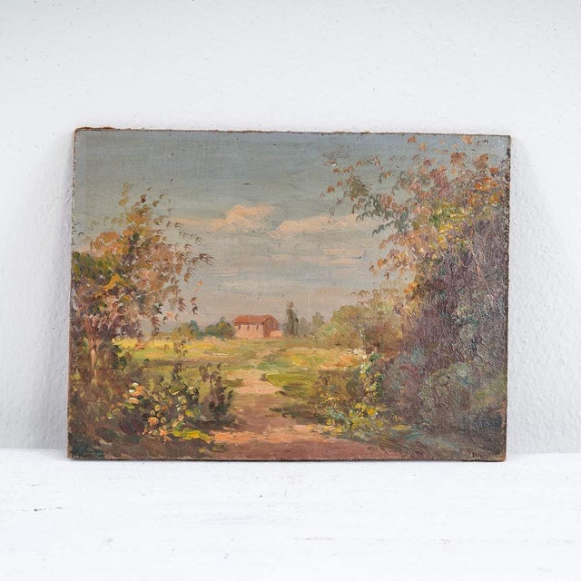 Renzo Del Greco, Landscape Compositition, 2000s, Oil Painting on Panel For Sale - Image 6 of 6