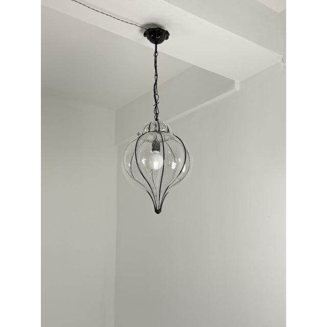 1980s Venetian Lantern in Caged Murano Glass, 1980s For Sale - Image 5 of 10