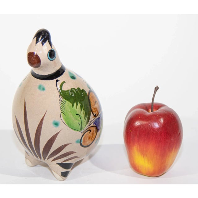 Mexican Vintage Ken Edwards Tonala Pottery Hand Painted Quail Bird For Sale - Image 9 of 10