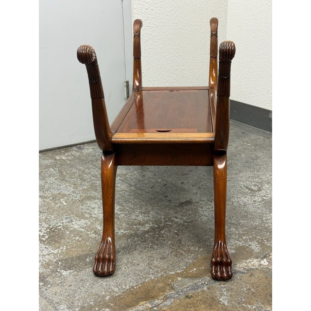 Early 21st Century Burton Ching Regency Mahogany Curule Bench For Sale - Image 5 of 12