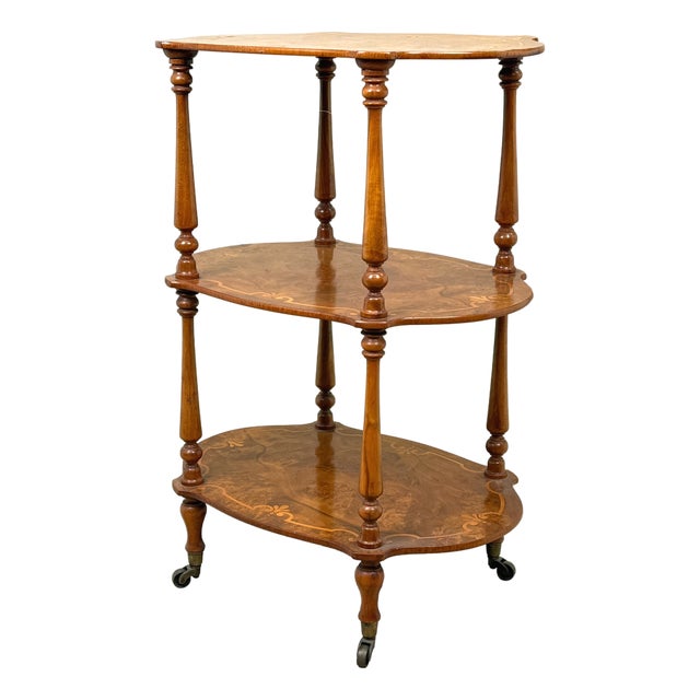 Small Antique Burr Walnut Étagère, 1860 For Sale