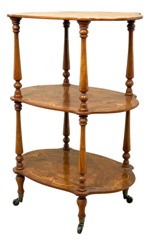 Small Antique Burr Walnut Étagère, 1860