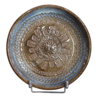 Stoneware Bowl with Sun Motif by Jean-Claude Taburet for Hb Henriot, 1960s-1970s For Sale