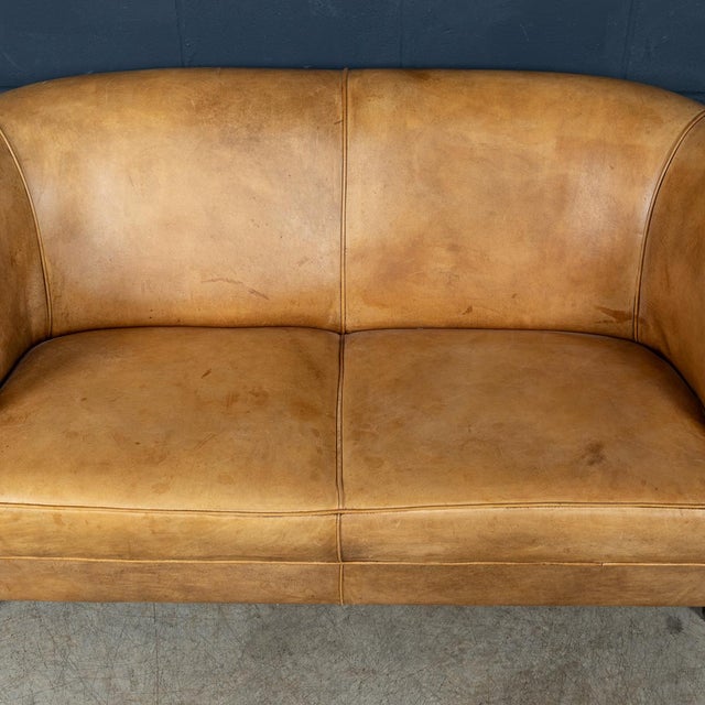 Vintage 20th Century Dutch Sheepskin Leather Sofa, 1980s For Sale - Image 9 of 18