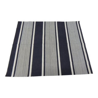French Blue and White Cotton Fabric Square Panel For Sale
