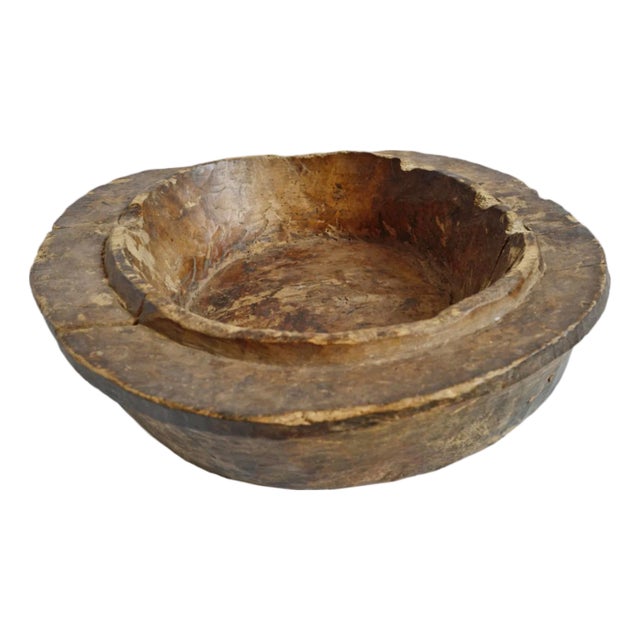 Antique Baga Rustic Wood Bowl For Sale
