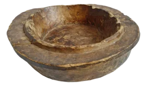 Antique Baga Rustic Wood Bowl