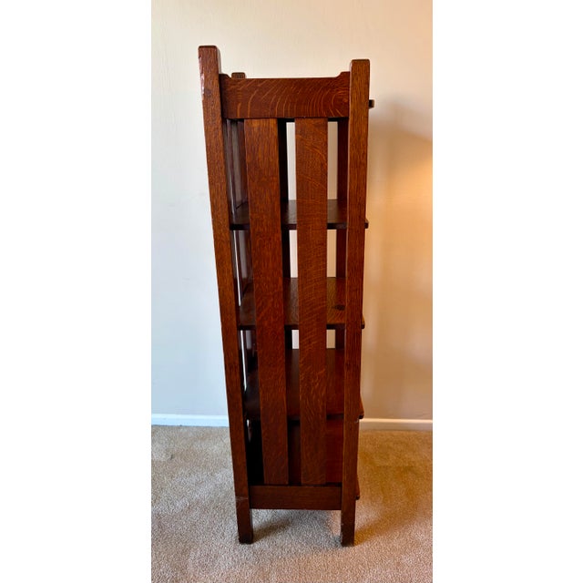 Antique Stickley Brothers "Quaint" Mission Oak Magazine Stand / Bookcase, Circa 1910 With Labels For Sale In Los Angeles - Image 6 of 12