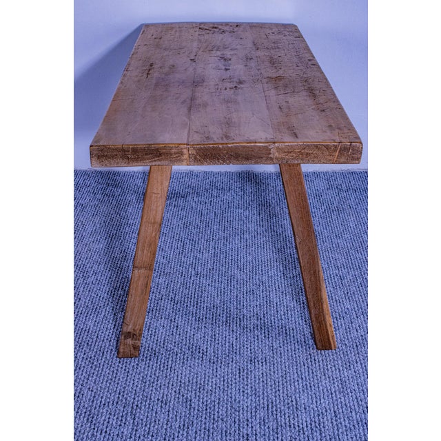 Antique Waxed Butchers Block Table, 1890s For Sale - Image 4 of 5