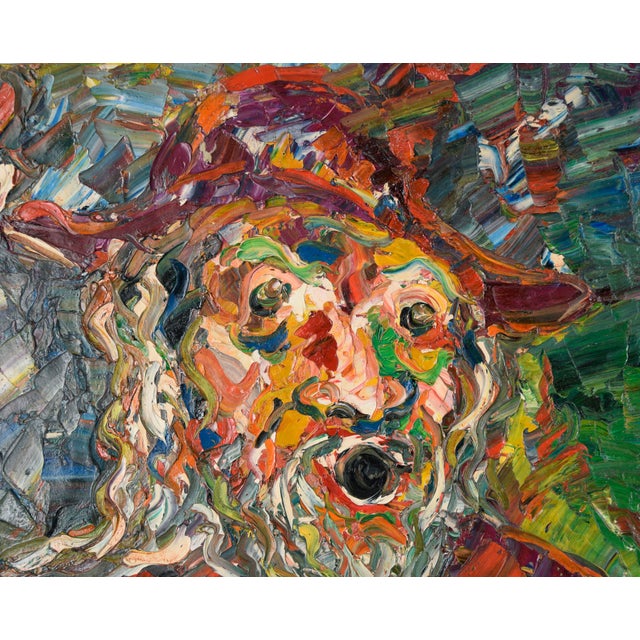 1970s Heavy Impasto Portrait of a Man Expressionist Piece "Tally Ho" by Harald Dry Schmidt For Sale - Image 5 of 5