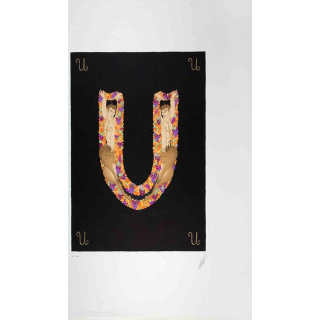 Erté, Letter U, 1976, Lithograph For Sale