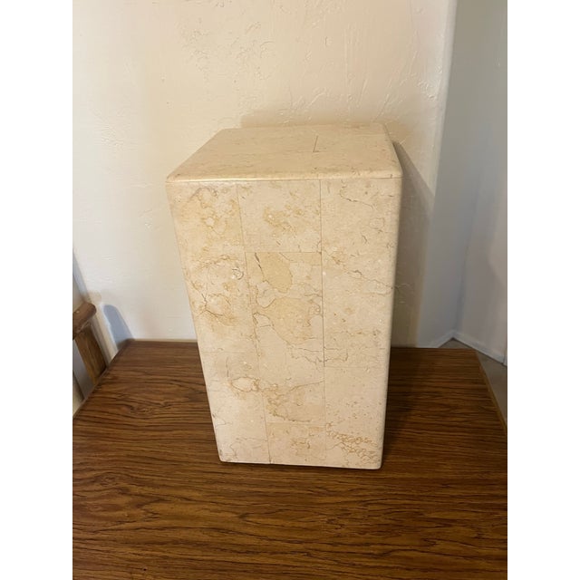 Postmodern Postmodern Travertine Display Pedestal or Column Stand For Sale - Image 3 of 12
