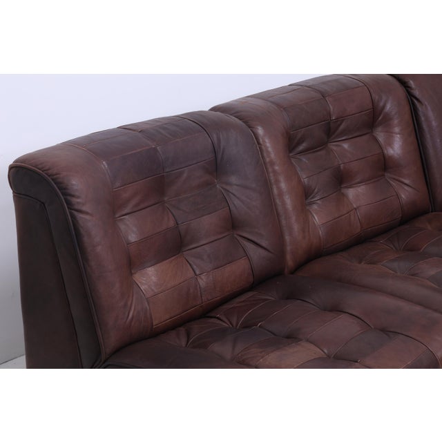 Mid-Century Brown Leather Modular Sofa from Lemke, 1970s, Set of 6 For Sale - Image 6 of 11