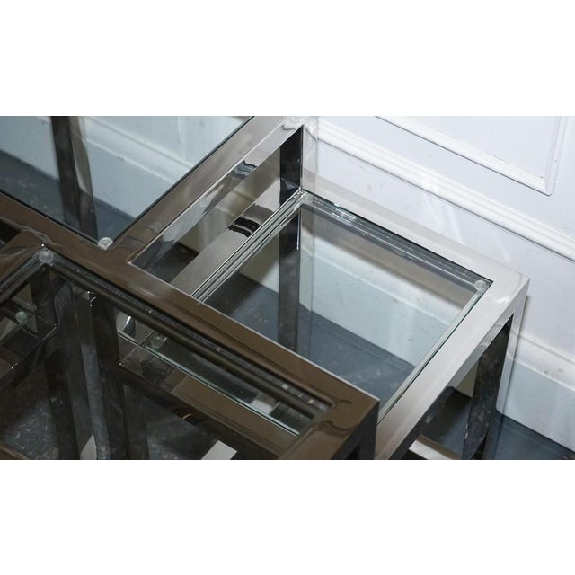 Art Deco Style Glass and Polished Stainless Steel Side Tables from Casa Padrino, Set of 2 For Sale - Image 10 of 16