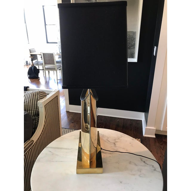 Metal Vintage 1970s Mid-Century Italian Brass Sculptural Table Lamp - Coconut Company Nyc For Sale - Image 7 of 13