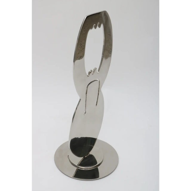 Silver Abstract Sculpture 1970s Jack Schuyler Polished Steel For Sale - Image 8 of 13