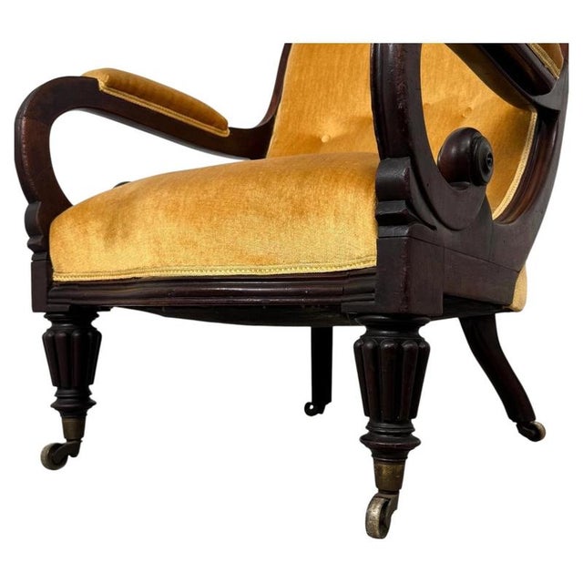 19th Century Antique English William IV Mahogany Armchairs, Set of 2 For Sale - Image 4 of 15