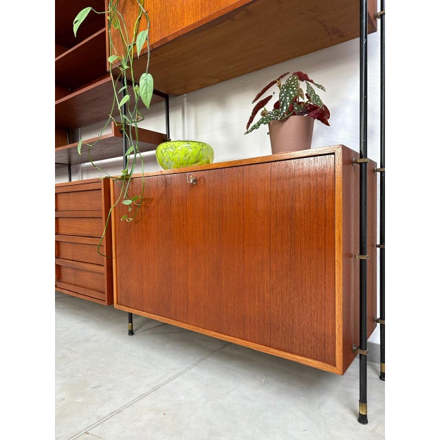 Wood Vintage Teak Freestanding Shelving Unit, 1960s For Sale - Image 7 of 18